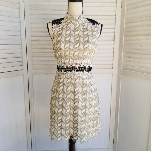 Topshop Dresses & Skirts - Top Shop Lace Embroidery sleeveless Dress Size 6